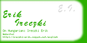 erik ireczki business card